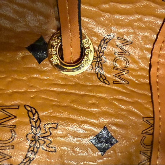 MCM Tan Logo Pattern Tote - Picture 4 of 10